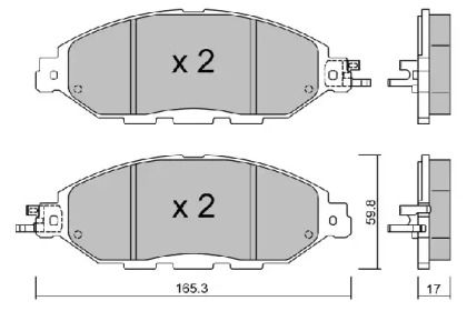 Комплект тормозных колодок (AISIN: BPNI-1008)